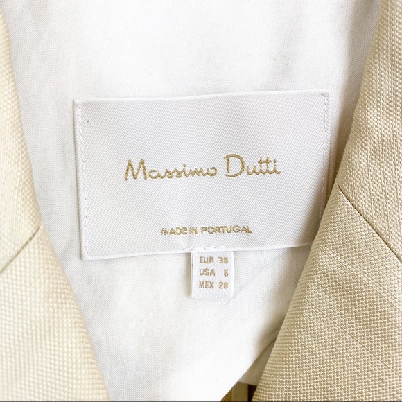 Massimo Dutti | Structured Cream Double Breasted Blazer Jacket - Picture 9 of 14